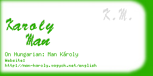 karoly man business card